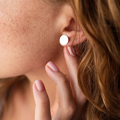 Золоті сережки - пусети "Кружечки" с08037 №2