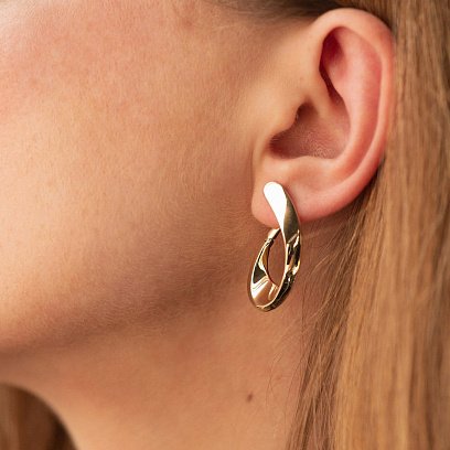 Сережки "Крапельки" у жовтому золоті с08895 №4