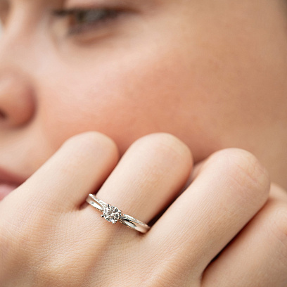 Помолвочное золотое кольцо с бриллиантами кб0580nl №5