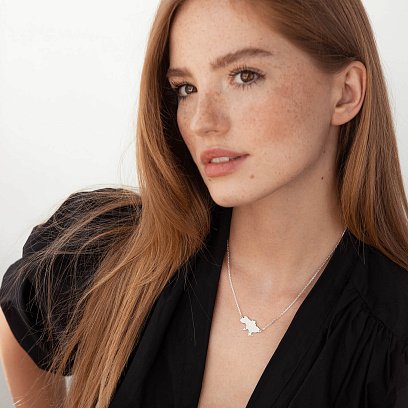 Срібне кольє "Серце України - Ваше місто" 181212сердце №3