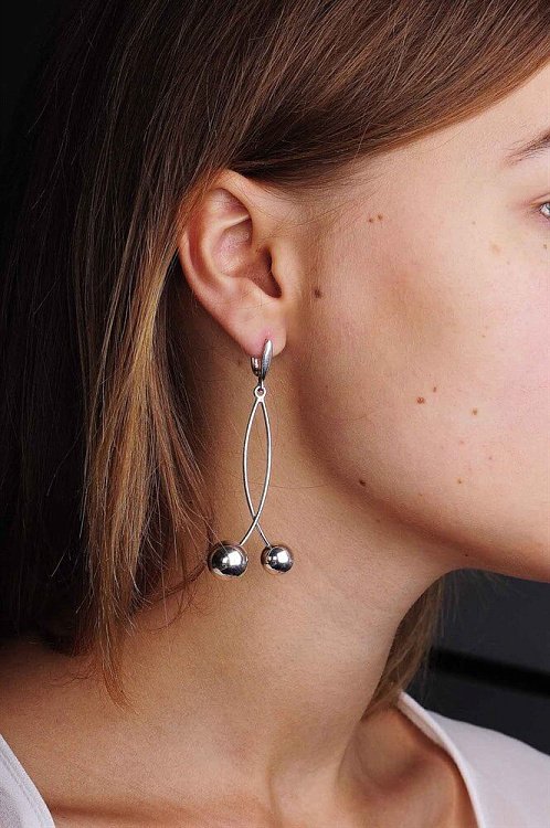 Сережки "Кульки" 12045 від ювелірного магазину Онікс - 1