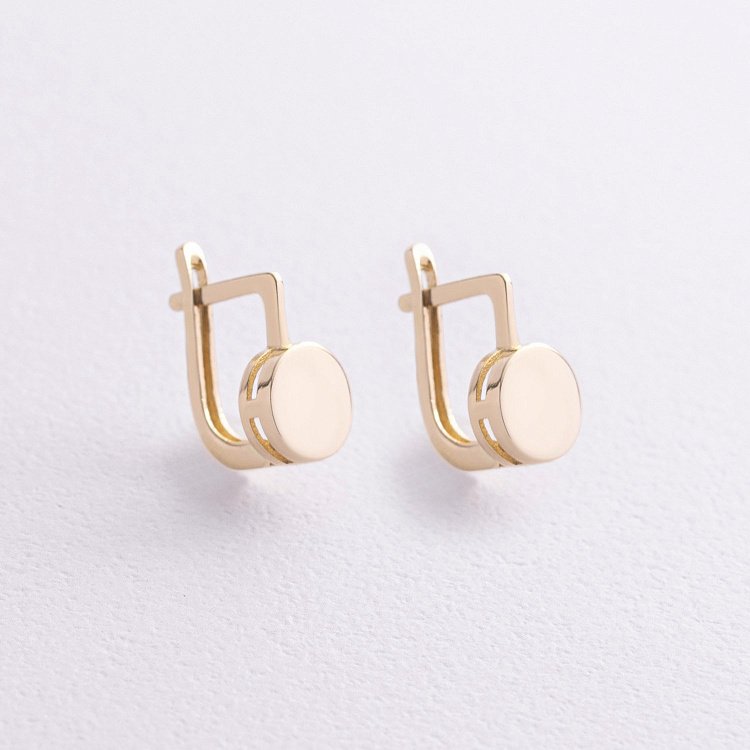 ﻿Дитячі сережки у жовтому золоті с09258 від ювелірного магазину Онікс