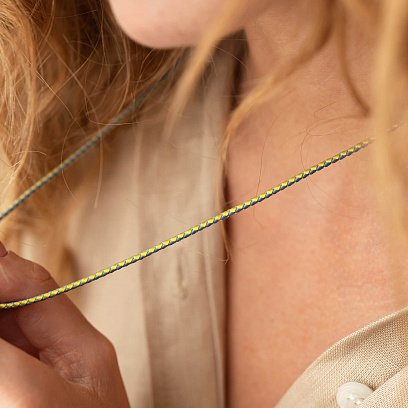 Патриотический ювелирный шнурок с серебряной застежкой 1020 №4