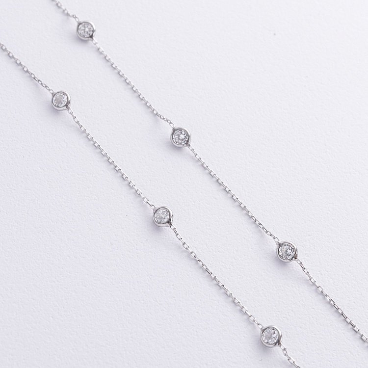Серебряное колье с фианитами 908-01593 от ювелирного магазина Оникс - 2