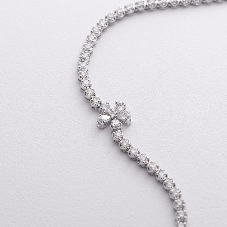 Золотое колье "Цветок" с бриллиантами колб0172pu от ювелирного магазина Оникс - 3