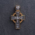 Срібний хрест "Розп'яття" з позолотою 132397 от ювелирного магазина Оникс - 4