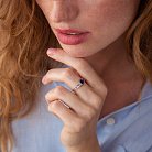 Золотое кольцо с синим сапфиром и бриллиантами C01286R от ювелирного магазина Оникс - 5