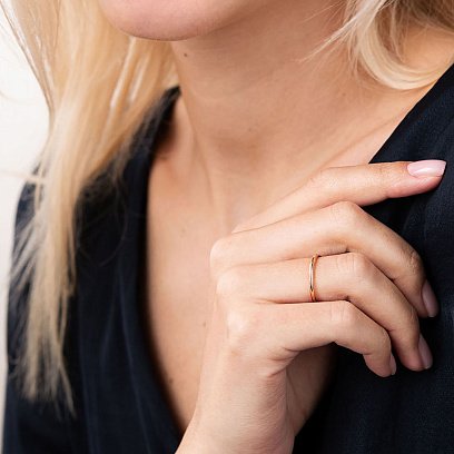 Тонкое кольцо "Минимализм" в красном золоте обр00342 №2