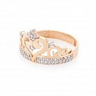 Золотое кольцо "Корона" (фианит) к05644 от ювелирного магазина Оникс - 1
