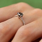 Помолвочное кольцо с черным бриллиантом (белое золото) 236311122 от ювелирного магазина Оникс - 1