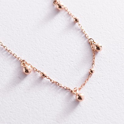 Кольє "Кульки" в червоному золоті кол01951 №4