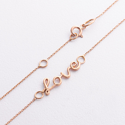 Браслет "Love" у червоному золоті на ногу б04172 №3