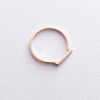 Каблучка "Astrid" у жовтому золоті (фіаніти) к07567 №7