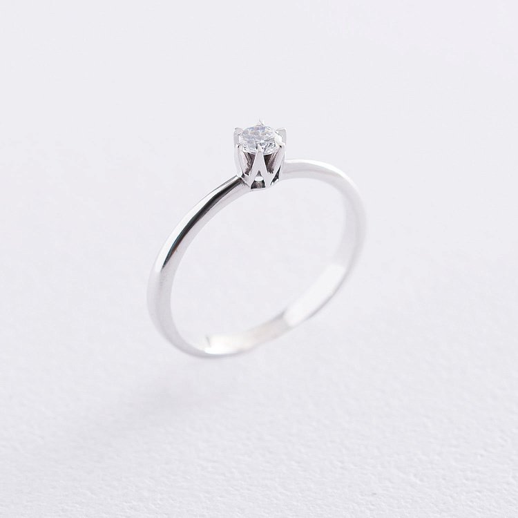 Золотое помолвочное кольцо (фианит) к05981 от ювелирного магазина Оникс