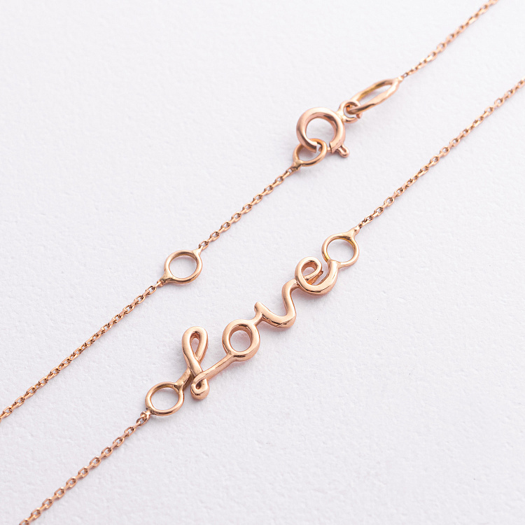 Браслет "Love" у червоному золоті на ногу б04172 - 2 Браслет "Love" у червоному золоті на ногу б04172 від ювелірного магазину Онікс - 2