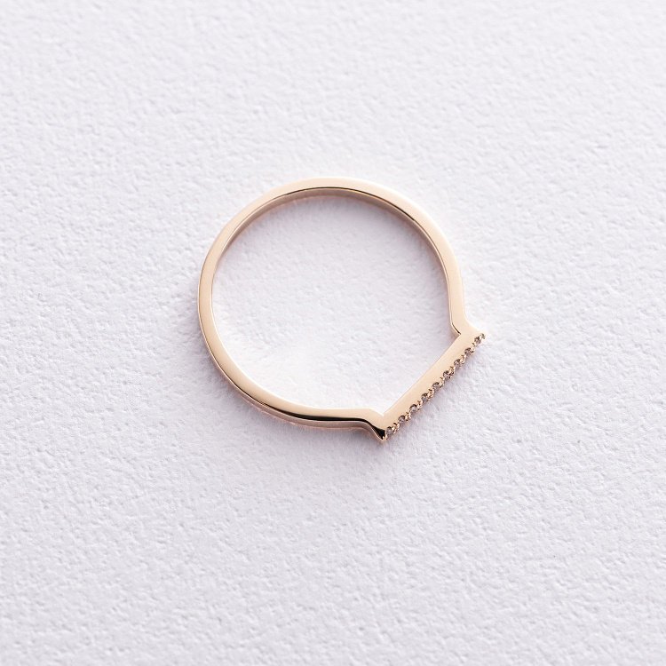 Каблучка "Astrid" у жовтому золоті (фіаніти) к07567 від ювелірного магазину Онікс - 7