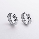 Серьги - кольца "Pauline" в белом золоте с09496 от ювелирного магазина Оникс - 1