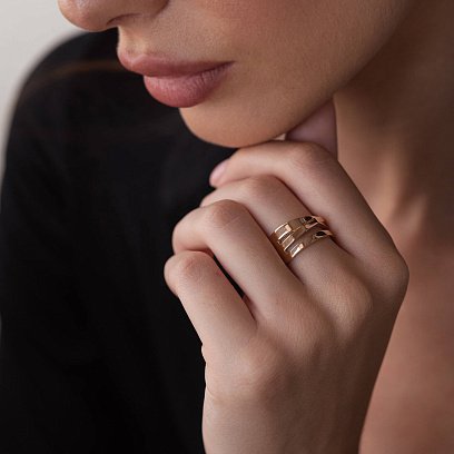 Кольцо в красном золоте к06851 №3