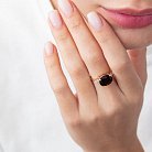 Золотое кольцо (дымчатый кварц, фианиты) к03056 от ювелирного магазина Оникс - 1
