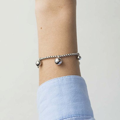 Срібний браслет "Кульки" 141203