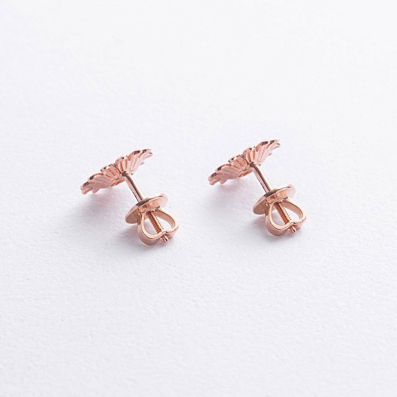 Серьги - пусеты "Подсолнухи" в красном золоте mini с09265 №3