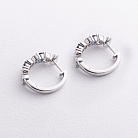 Сережки - кільця "Конюшина" в білому золоті (діаманти, сапфіри) сб0704ca от ювелирного магазина Оникс - 1