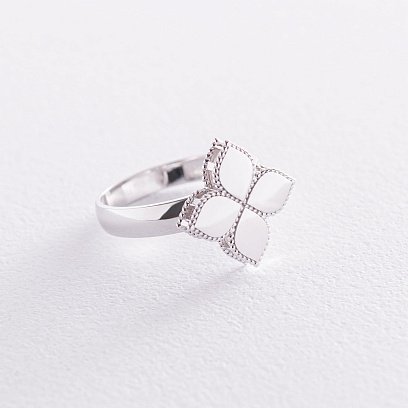 Кольцо "Клевер" в белом золоте к06373 №2