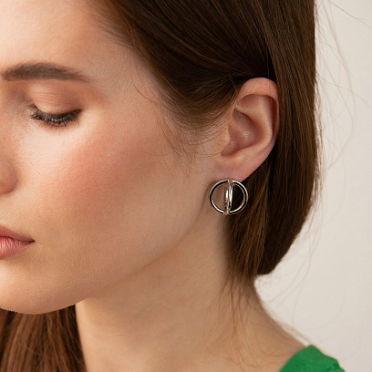 Срібні сережки "Sphere" 7340 №4