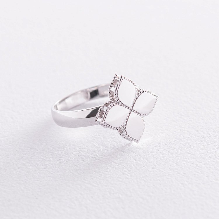 Кольцо "Клевер" в белом золоте к06373 от ювелирного магазина Оникс - 1