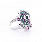 Серебряное кольцо с изумрудами, рубинами и сапфирами 111795 от ювелирного магазина Оникс - 2