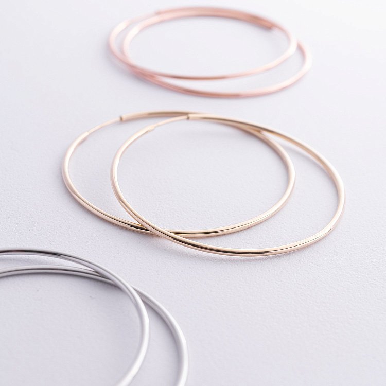 Сережки - кільця в білому золоті (5.3 см) с08532 від ювелірного магазину Онікс - 2