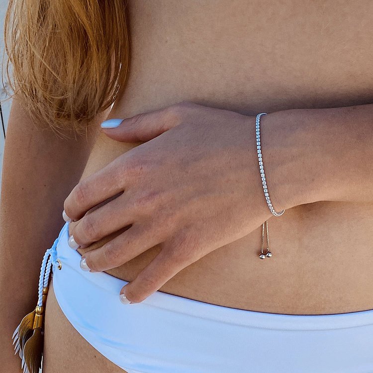 Серебряный браслет "Утонченный" с белыми фианитами 141494 от ювелирного магазина Оникс - 7