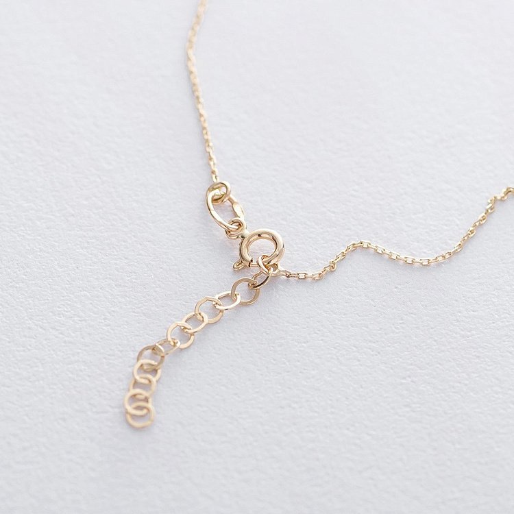 Золотое колье с фианитом кол01431 от ювелирного магазина Оникс - 3