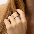 Золота каблучка з діамантами і сапфірами кб0565mi от ювелирного магазина Оникс - 1