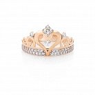 Золотое кольцо "Корона" (фианит) к05644 от ювелирного магазина Оникс - 2