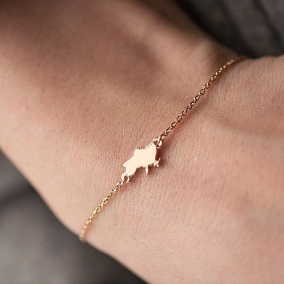 Браслет "Карта Украины" в красном золоте з2092к №4