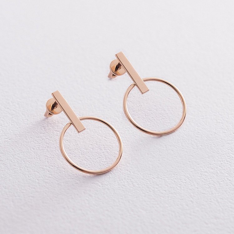 Золоті сережки - пусети "Впевненість" с06681 від ювелірного магазину Онікс