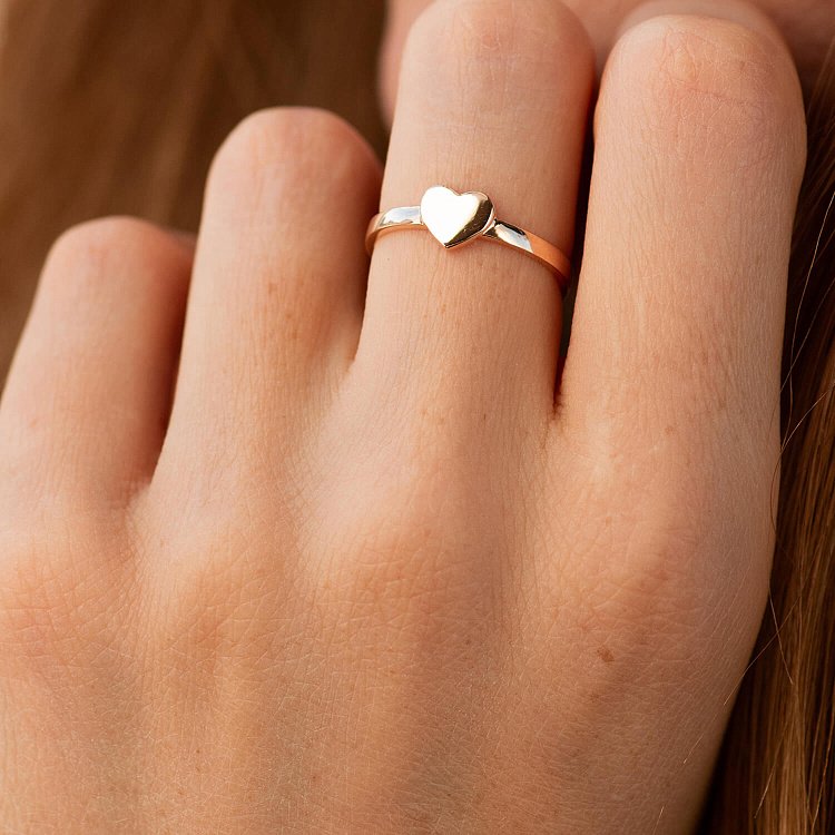 Кольцо "Сердечко" в красном золоте к08213 от ювелирного магазина Оникс - 3