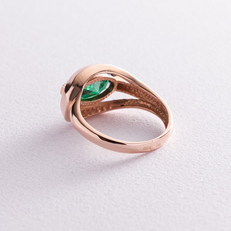 Золота каблучка з празиолітом і фіанітами к05443 від ювелірного магазину Онікс - 3