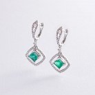 Золоті сережки з діамантами і смарагдами с413cha от ювелирного магазина Оникс