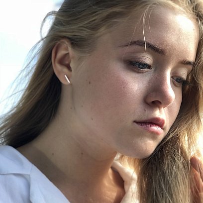 Серебряные серьги-пусеты в стиле минимализм 122489 №12