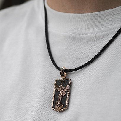 Ювелирный шнурок с золотой застежкой кол02520 №2