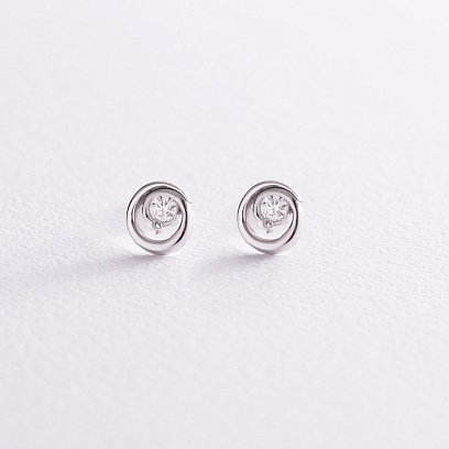 Золоті сережки - пусети з діамантами 31221121 №3