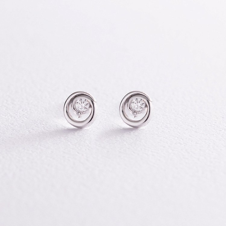 Золоті сережки - пусети з діамантами 31221121 від ювелірного магазину Онікс - 2