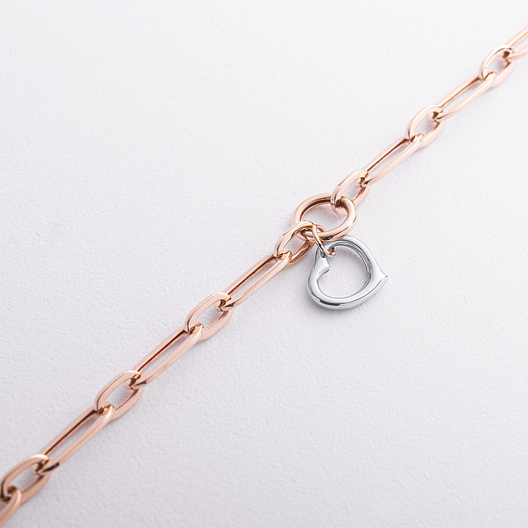 Браслет "Сердечко" у червоному золоті б05633 від ювелірного магазину Онікс - 1