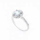 Женское кольцо с голубым топазом (фианиты) 111428 от ювелирного магазина Оникс
