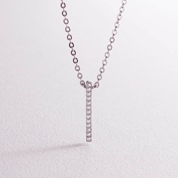 Серебряное колье "Мгновение" с фианитами 181175 от ювелирного магазина Оникс