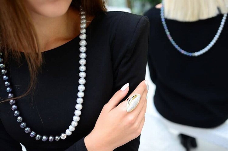 Кольє (культивовані морські перли, золото 585 ") кол00478 від ювелірного магазину Онікс - 4