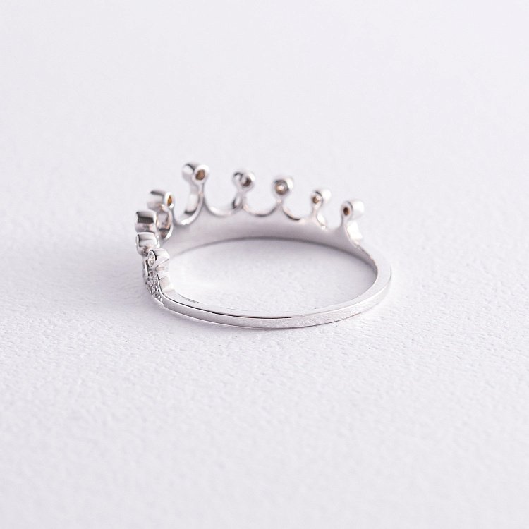 Золота каблучка "Корона" з діамантами MR86479ca від ювелірного магазину Онікс - 4