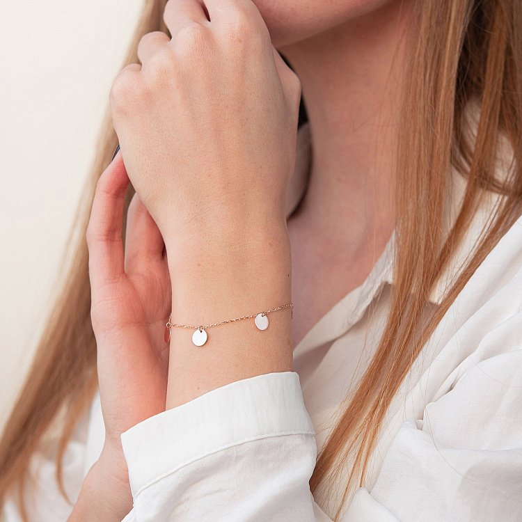 Золотий браслет з монетами б04144 від ювелірного магазину Онікс - 1